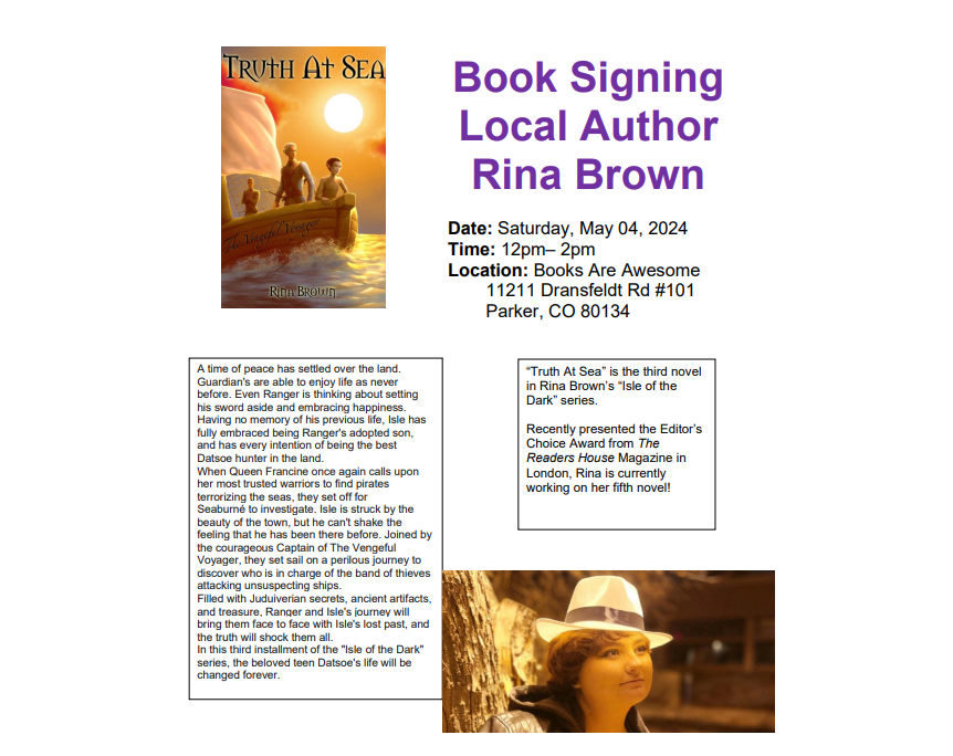 Local Author Book Event Rina Brown